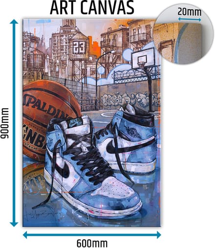 Sneaker canvas basketball university blue 60x90 cm