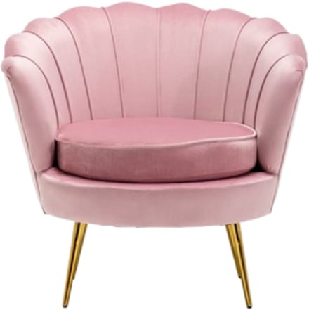 Russle Velvet Schelp Fauteuil/Stoel Roze
