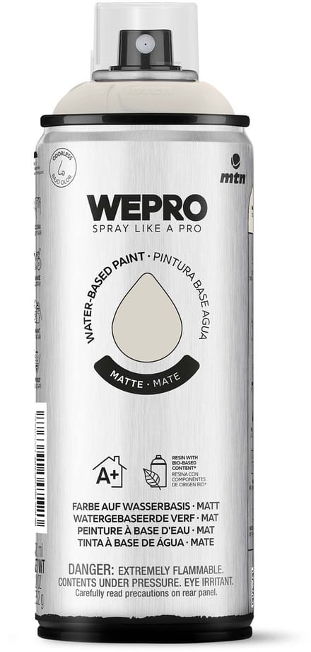 Spuitbus Rapa Nui Grijs Mat - MTN WEPRO WATER-BASED PAINT 400ML