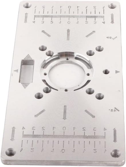 Freesmachine Inzetplaat - Houtbewerking Hulp - Precisie Houtbewerking - Aluminium Constructie - 20x24 cm - Zilver