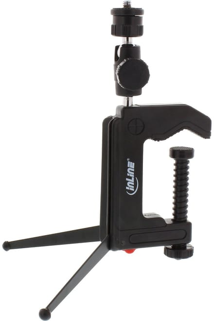 InLine portable mini tripod voor camera's | standaard en klembevestiging