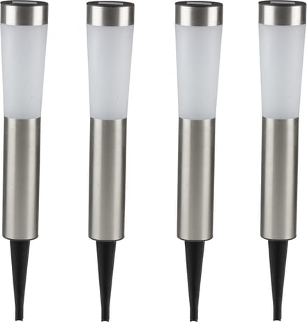 Grundig Prikspot - 4x - solar - tuinverlichting - RVS - 56 cm