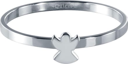 Quiges Stapelring Dames - Vulring Engel - RVS Zilverkleurig - Maat 21 - Hoogte 2mm