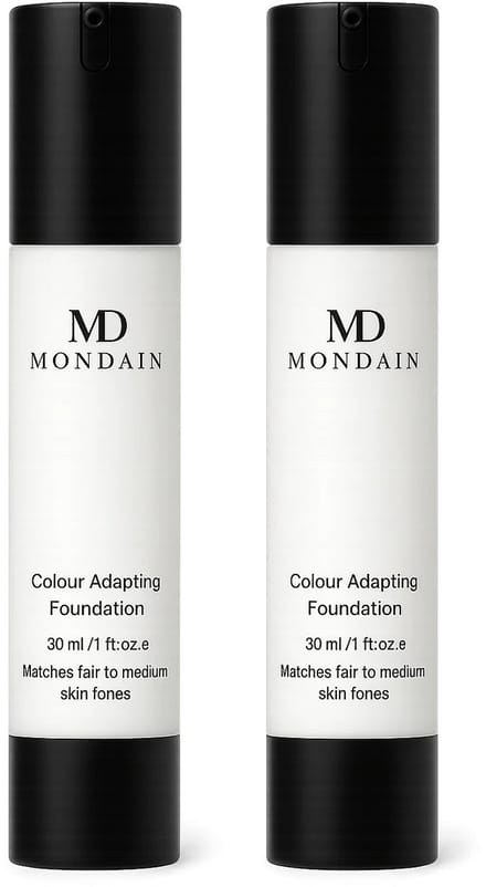 Mondain Changing Foundation 2 stuks – Nooit meer verkeerde kleur – Meekleurende foundation – 2x 30ml
