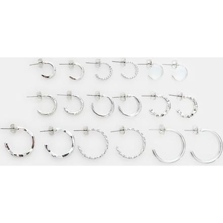 Stradivarius Set van 9 oorringen  Grijs OS