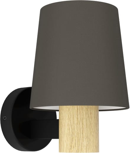EGLO Edale Wandlamp - E27 - 15 cm - Zwart|Bruin