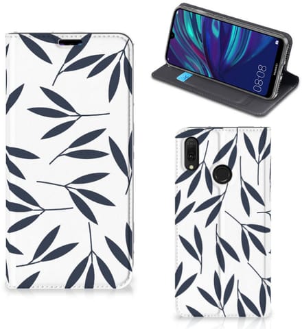 Huawei Y7 hoesje Y7 Pro (2019) Smart Cover Leaves Blue
