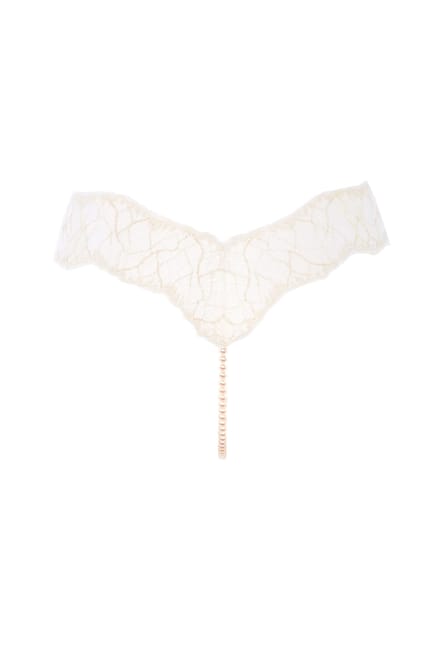 Bracli - Sydney Perlenstring Elfenbein - Luxus-Dessous mit Perlenkette Größe L
