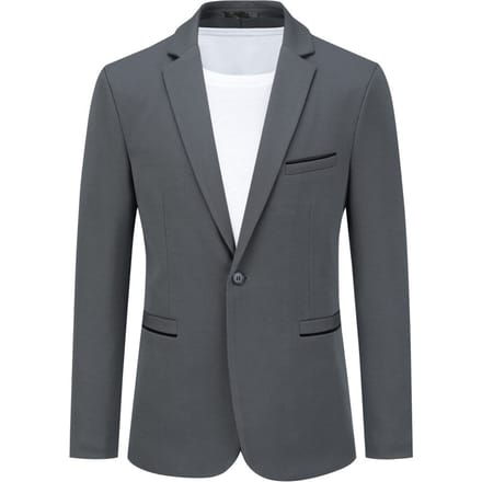 Heren colbert slim fit jas zakelijk dagelijks blazer grijs