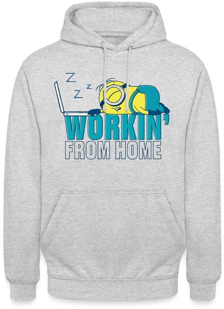Minions Stuart Working From Home Hoodie Unisex