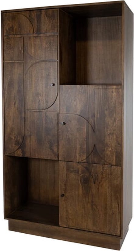 Opbergkast Kaapstad mangohout 100x42x180 cm - Walnoot