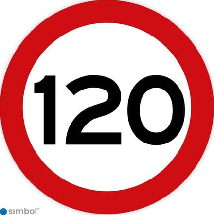 Simbol - Stickers 120 km - Maximaal 120 km/u - Duurzame Kwaliteit - Formaat ø 5 cm.