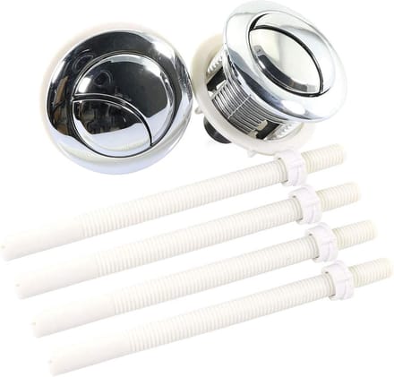 Toiletknop - Spoelknop - Toilet Onderhoud - Dubbele Spoeling - 38mm - Zilver