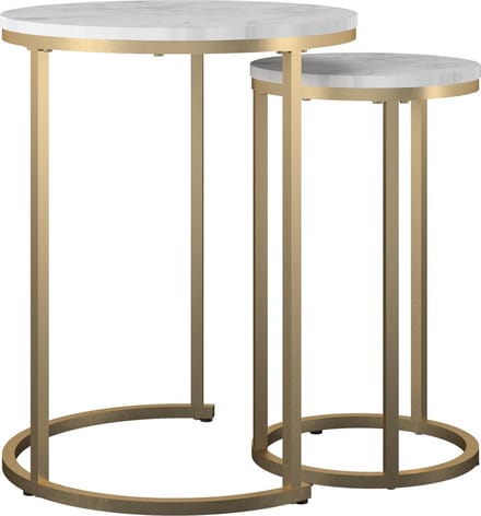 Amelia-NestingTables - Wit Marmer/Goud