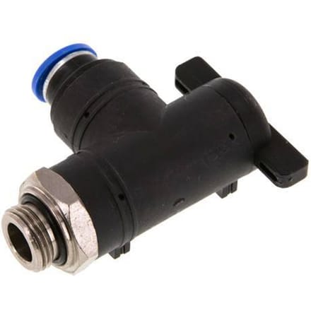 10 mm - G3/8'' Kunststof/Messing L-stuk 2-Weg Kogelkraan