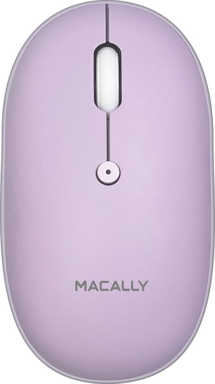 Macally BTTOPBAT-PU Optische draadloze bluetooth-muis voor Mac en PC - Met ingebouwde heroplaadbare batterij – Paars