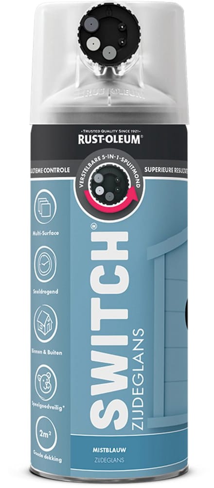 Rust-Oleum Switch Spuitbus Verf Zijdeglans 400ml - Mistblauw