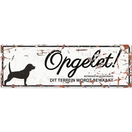 D&d Home - Waakbord - Hond - Warning Sign Square Terrier N 20x25cm Wit - 1st