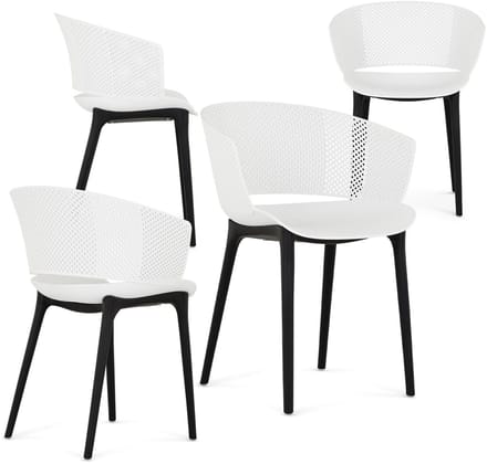 Tuinstoelen OLINDO, set van 4 - Wit