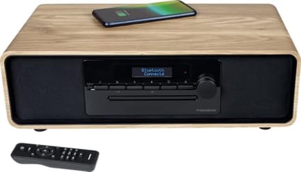 Micro-chaîne Bluetooth Hifi Systeem - Radio FM/DAB+ - CD/MP3/USB - Inductie Oplader en Telecommande