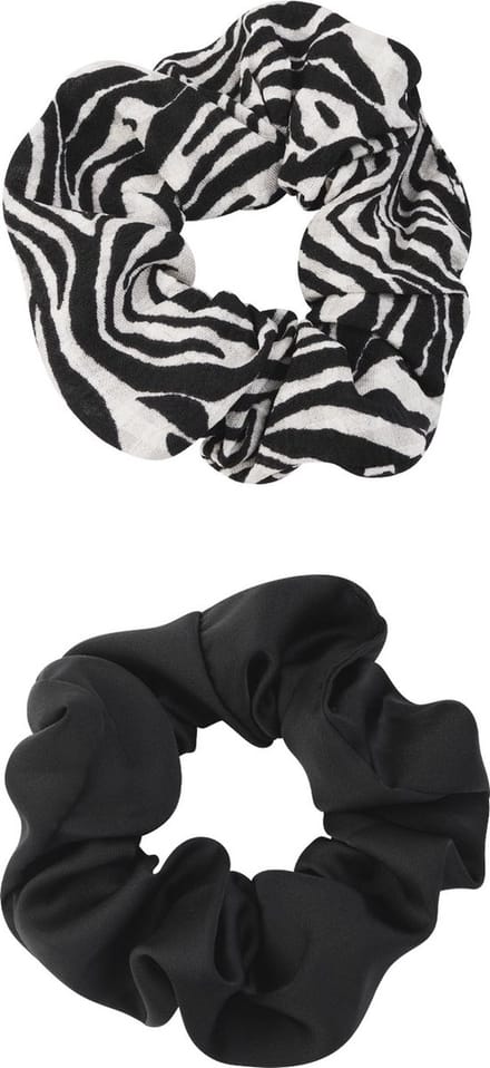 Scrunchie duo zebra darkness - Zwart wit