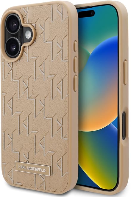 Karl Lagerfeld Serie - Hardcase Hoes - iPhone 16 - Beige - MagSafe Compatibel