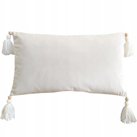 Sierkussens Boho Ecru/Crème met Franjes 30x50 cm
