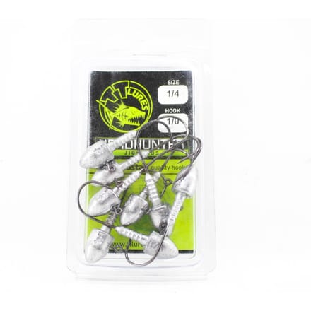 Tackle Tactics TT Head Hunter Jig Head 1/4 oz 1/0 8/verpakking (1173) gray