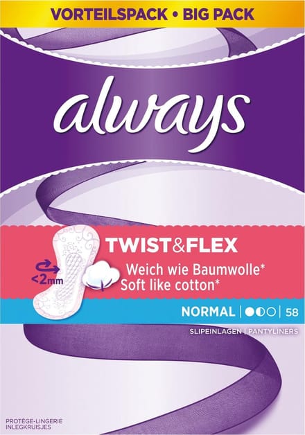 Always Dailies Normal Classic Soft Like Cotton - 58 stuks - Inlegkruisjes