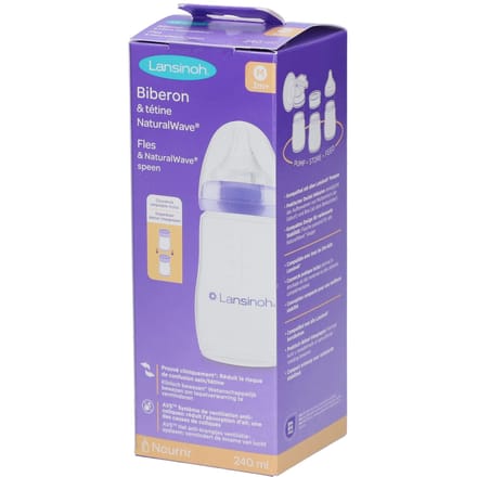 Lansinoh drinkfles Natural Wave 240ml Onbehandeld/Naturel unisex