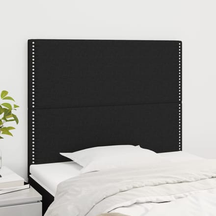 vidaXL - Hoofdbord - zwart - 100x5x118/128 - cm - stof