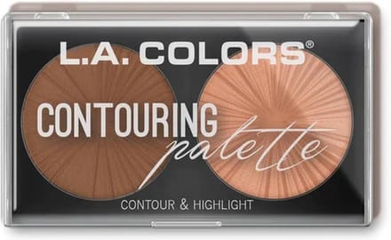 L.A. Colors - Contour & Highlight - Contouring Palette - CBCP268 - Light Medium - 2 kleuren - 8 g