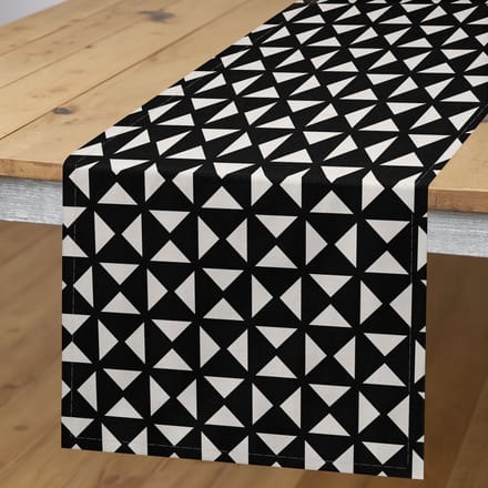 ABAKUHAUS Tafelrunner – 40x225 cm – Donkergrijs en Eierschaal