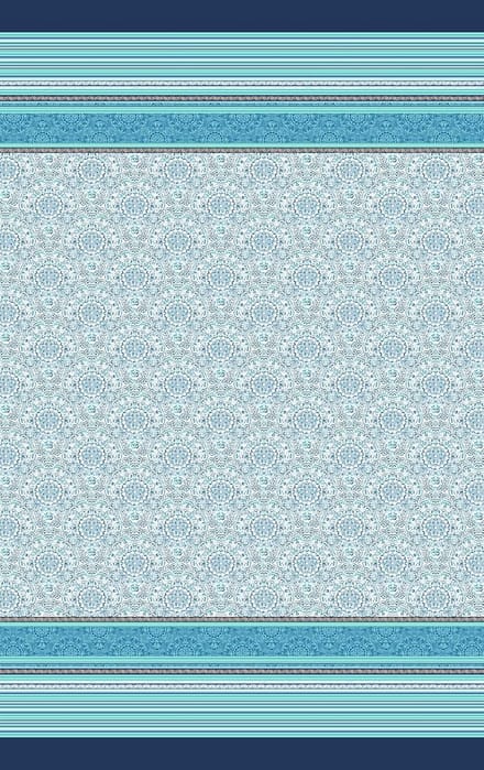 Grote Katoenen Sprei Blauw Dessin 220x255 cm