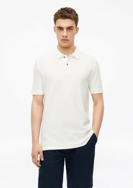 s.Oliver - male - Gestructureerde polo met zijsplitten