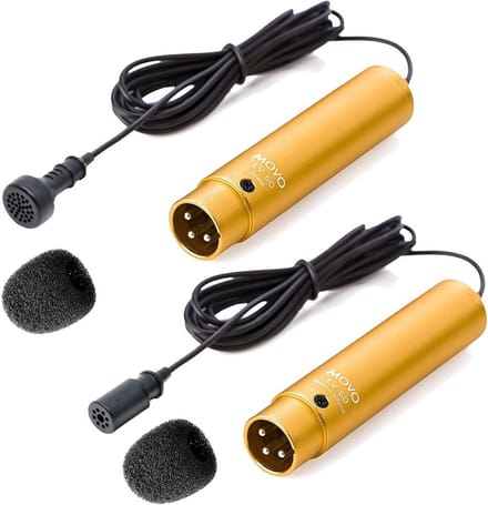 XLR Lavalier Condensator Microfoonset - Omnidirectioneel & Cardioïde - Incl. 48V Fantoomvoeding