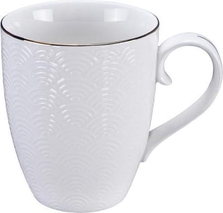 Tokyo Design Studio - Nippon White Goude Rand - Mok - Thee Kop - 8.5x10.2cm 380ml Golven Wit Goud (3 ex)