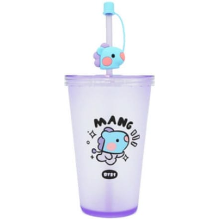 Verre à glace BT21 Minini avec paille white