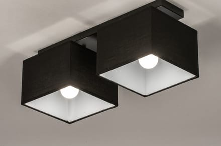Lumidora Plafondlamp 74300 - Plafonniere - ADELAIDE - 2 Lichts - E14 - Zwart - Metaal