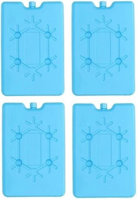 Koelelement plat - 4x - blauw - 200 ml - 11 x 16 cm - koeltas/koelbox element