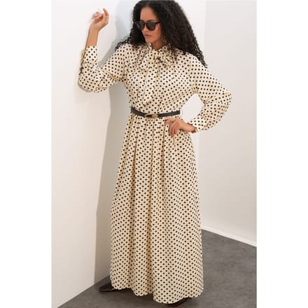 Gestippelde Maxi Shirtjurk