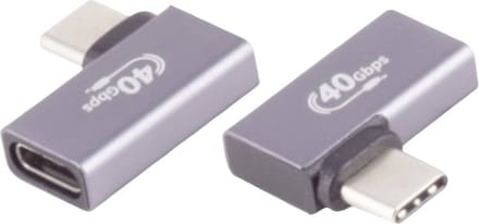 BKL Electronic 10080135 USB-C-adapter, 4.0, 90° hoek links/rechts, Pro Adapter, haaks 1 stuk(s)