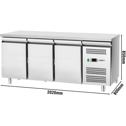 GGM Gastro Bäckereikühltisch ECO - 2000x800mm - mit 3 Türen Zilver