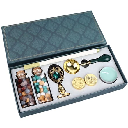Waszegel Stempel Retro Stijl Afneembare Handgreep Gesneden Patroon Eenvoudige Bediening Waszegel Stempel Kit met gray