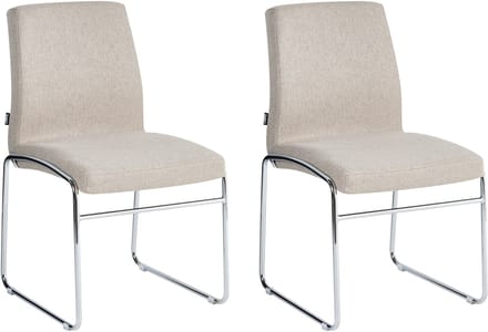 LECCO - Eetkamerstoel set van 2 - Beige - Polyester