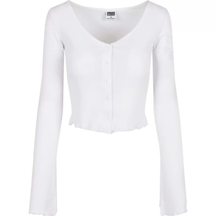 Urban Classics - Cropped Rib Cardigan - 4XL - Wit