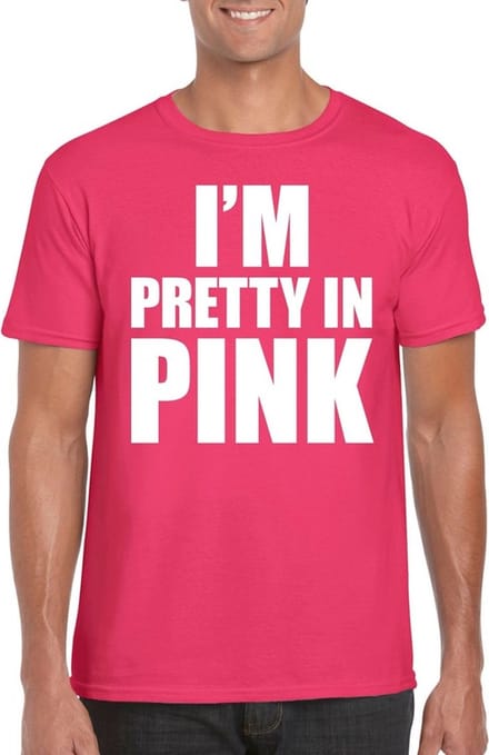 I am pretty in pink shirt roze voor heren M
