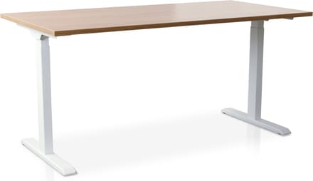 Zit-sta bureau snelslinger verstelbaar - MRC FAST FLEX | 180 x 80 cm | frame wit - blad havanna