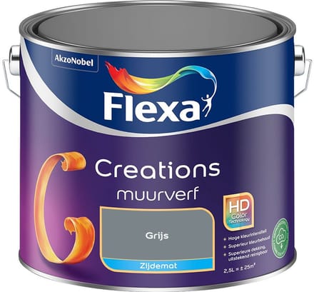 Flexa - Creations Muurverf Zijdemat - Grijs - Mengverf - 2,5 L