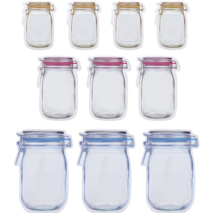 10 stuks/Set Multifunctionele Draagbare Transparante Flespatroon Afsluitbare Bewaartas voor Snacks white